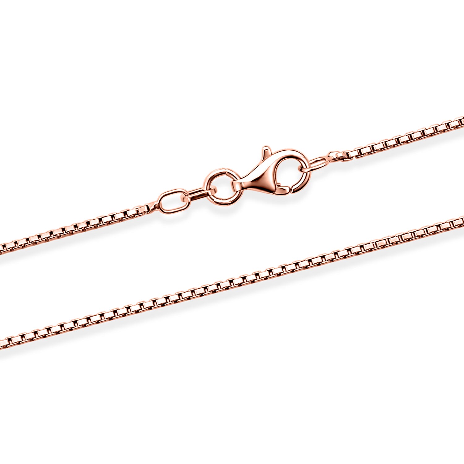 Italian 1.2mm Round Box Silk Chain Necklace in 14K RG Over Sterling Silver 3.75 Grams 18 Inches