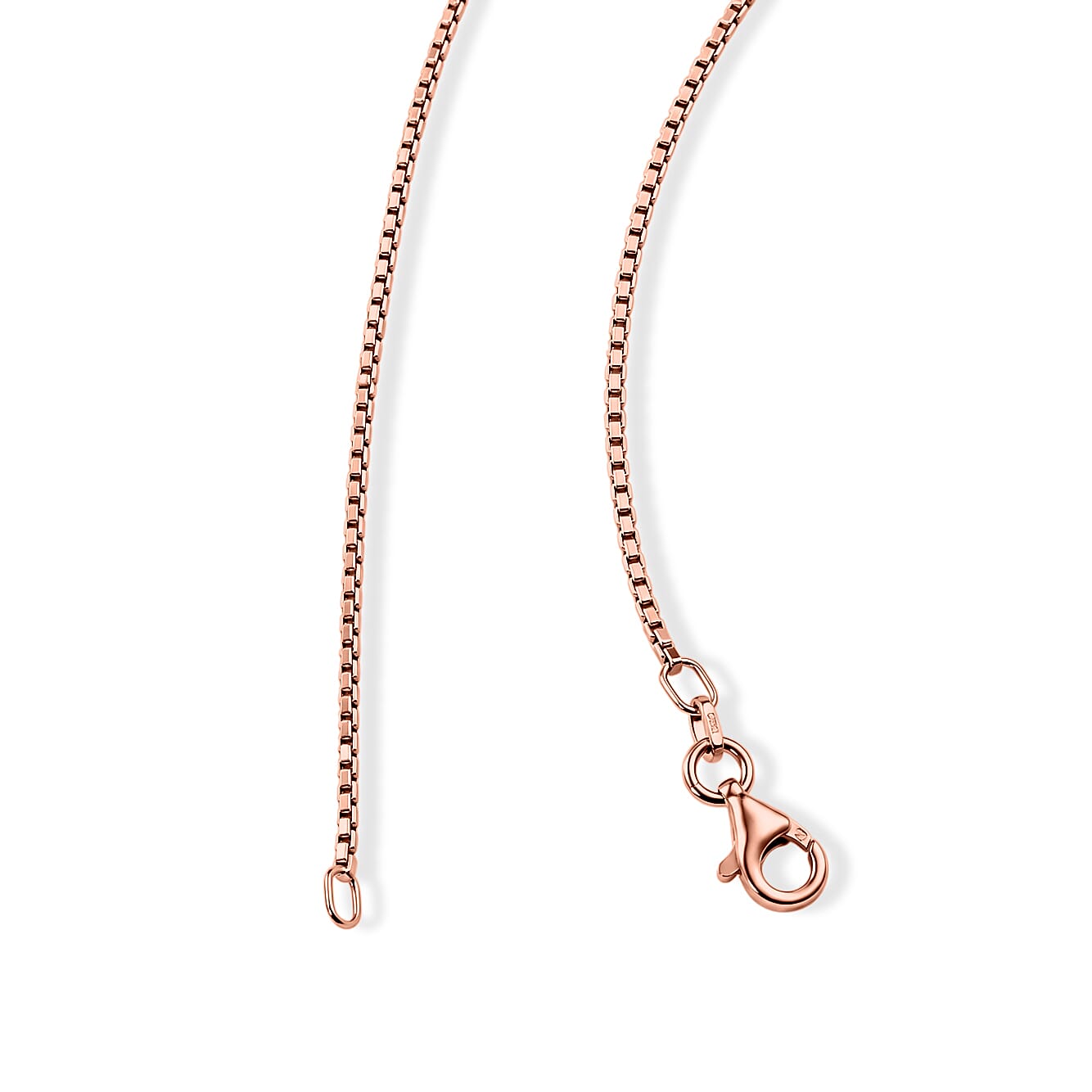 Italian 1.2mm Round Box Silk Chain Necklace in 14K RG Over Sterling Silver 3.75 Grams 18 Inches