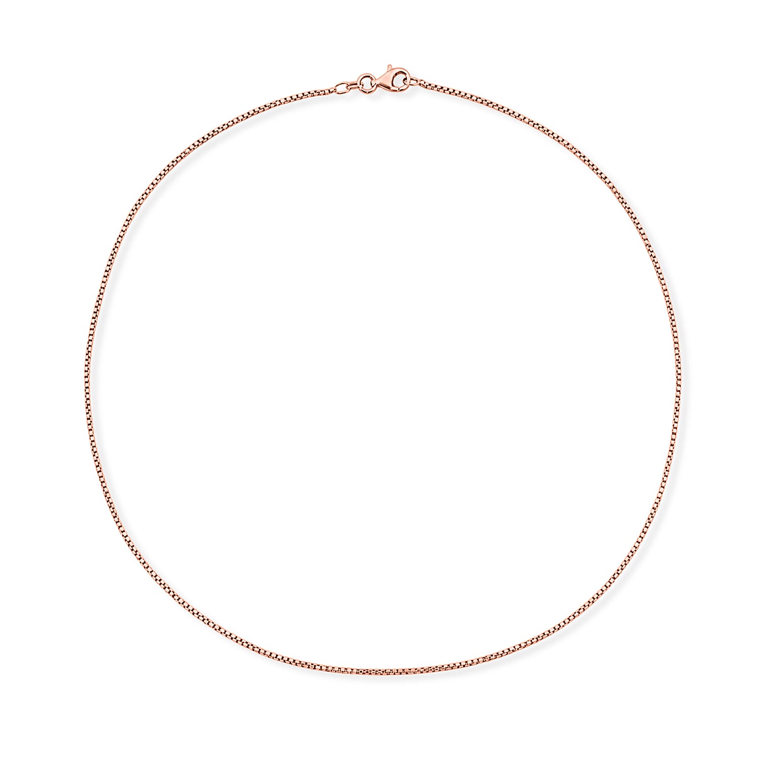 Italian 1.2mm Round Box Silk Chain Necklace in 14K RG Over Sterling Silver 3.75 Grams 18 Inches
