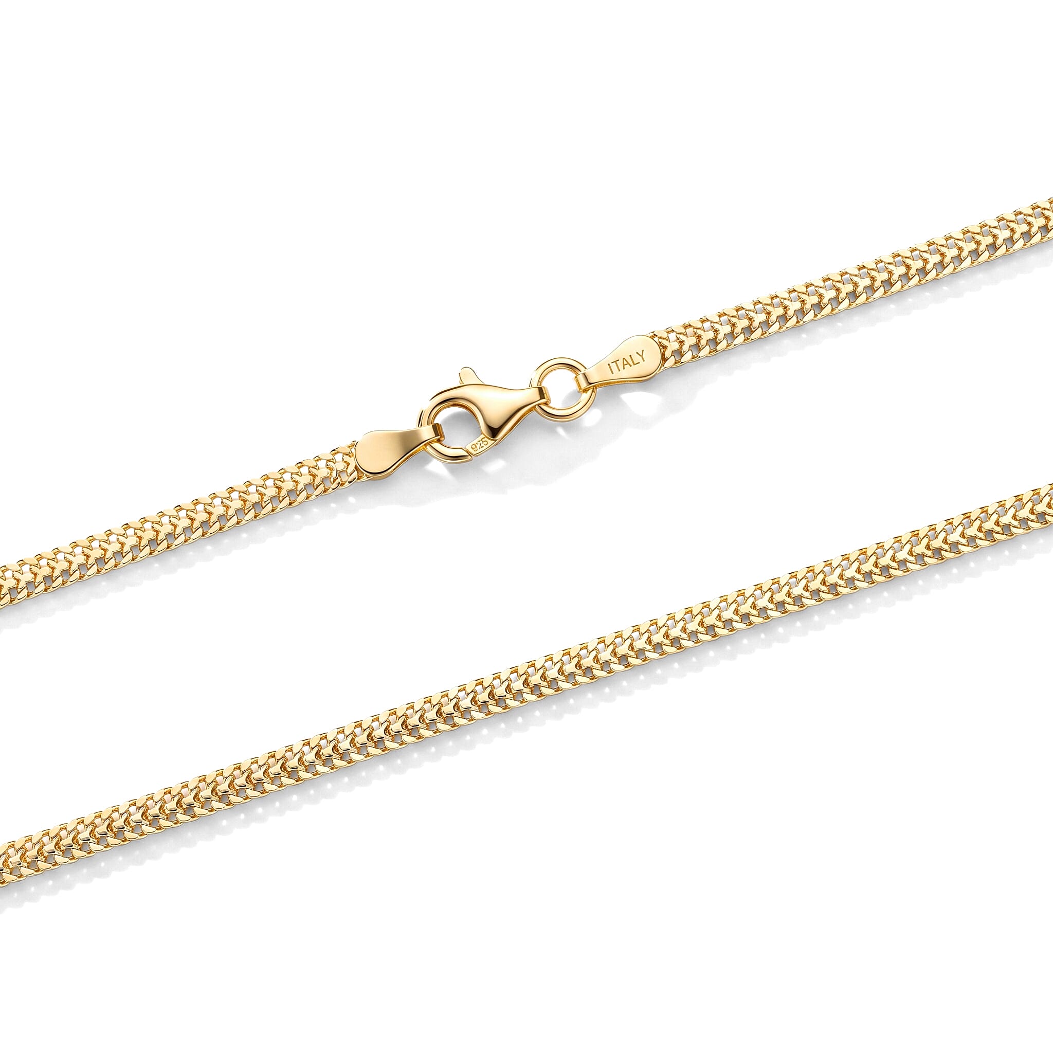 Italian 2mm Arrow Chain Necklace in 14K YG Over Sterling Silver 4.55 Grams 18 Inches