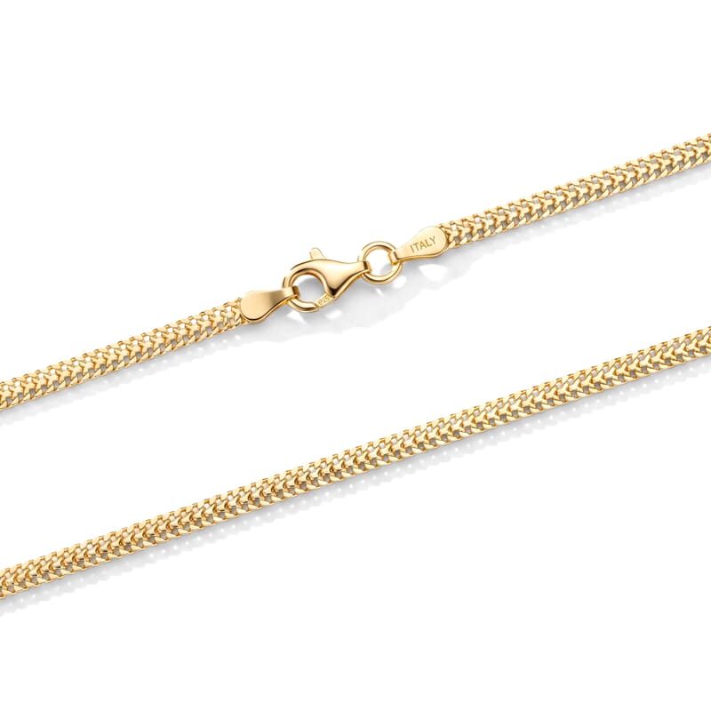 Italian 2mm Arrow Chain Necklace in 14K YG Over Sterling Silver 4.55 Grams 18 Inches