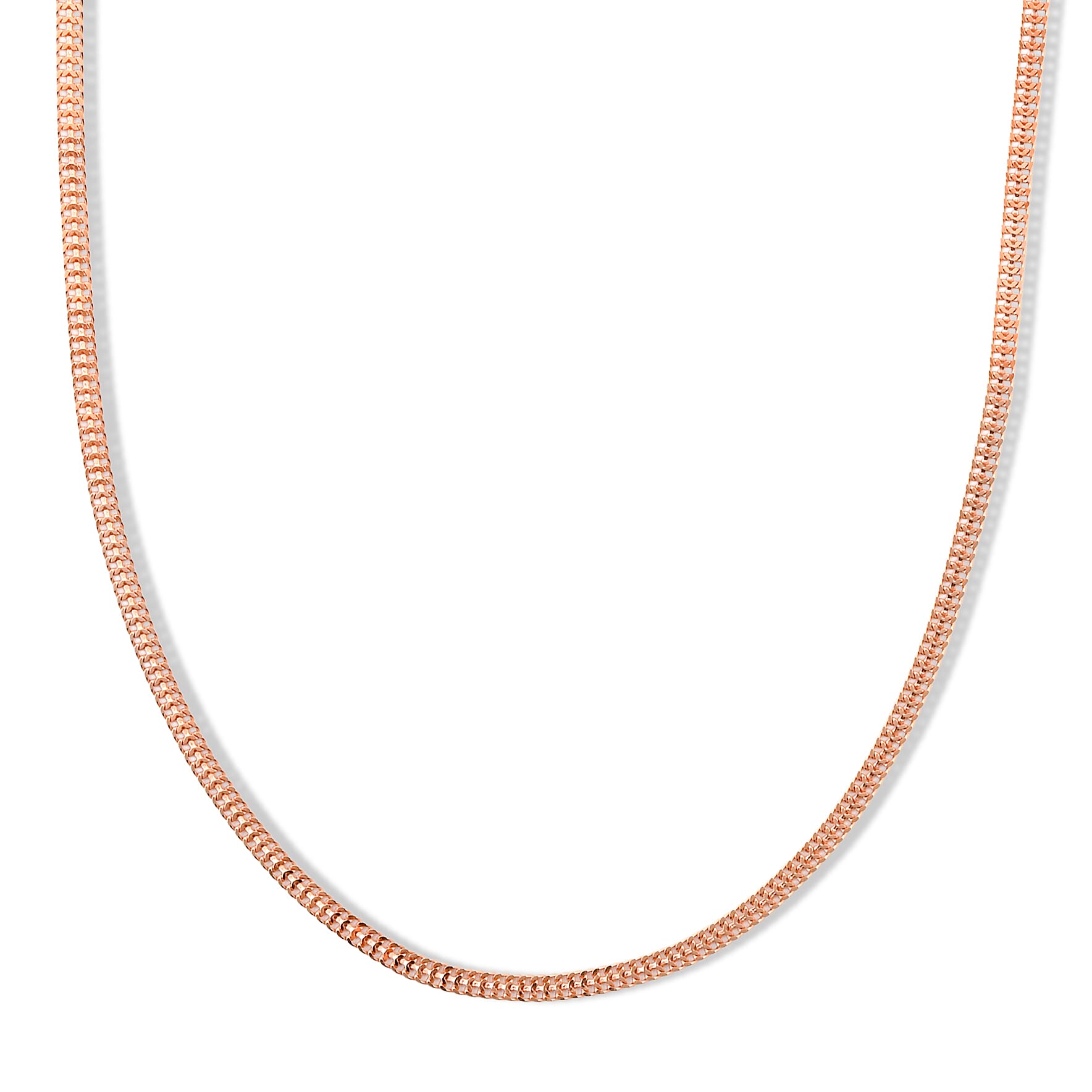 Italian 2mm Arrow Chain Necklace in 14K RG Over Sterling Silver 4.55 Grams 18 Inches