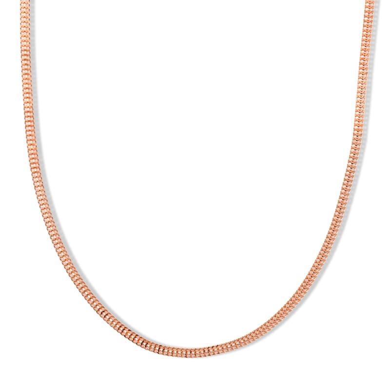 Italian 2mm Arrow Chain Necklace in 14K RG Over Sterling Silver 4.55 Grams 18 Inches