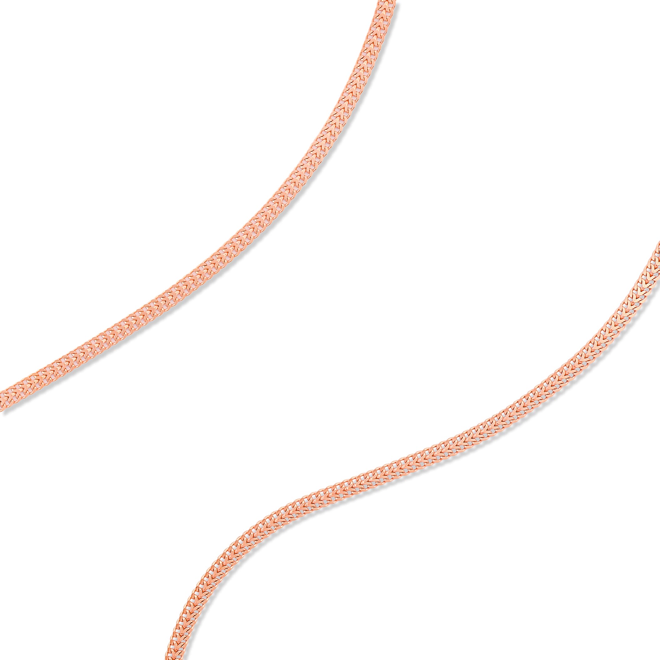 Italian 2mm Arrow Chain Necklace in 14K RG Over Sterling Silver 4.55 Grams 18 Inches