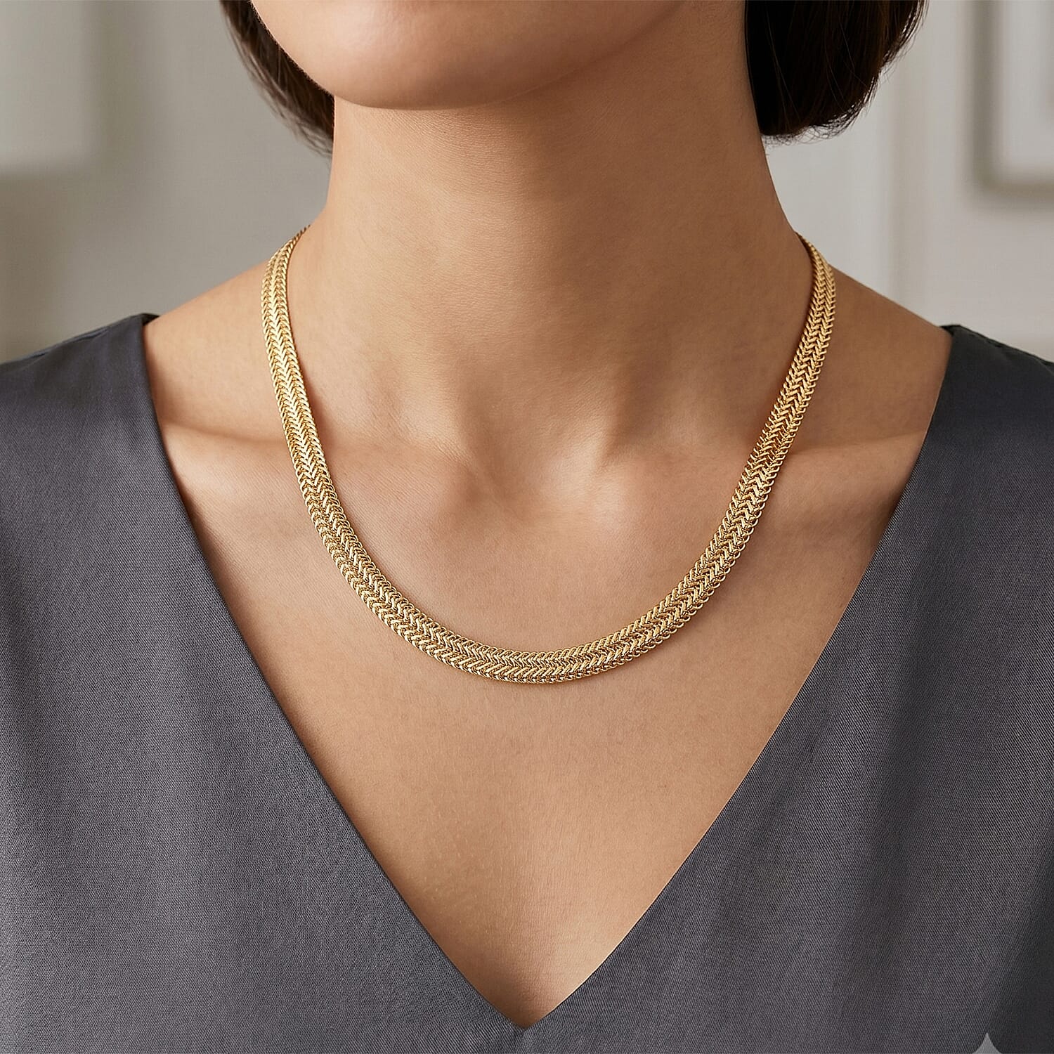 3mm Arrow Chain Necklace in 14K YG Over Sterling Silver 20.10 Grams 18 Inches