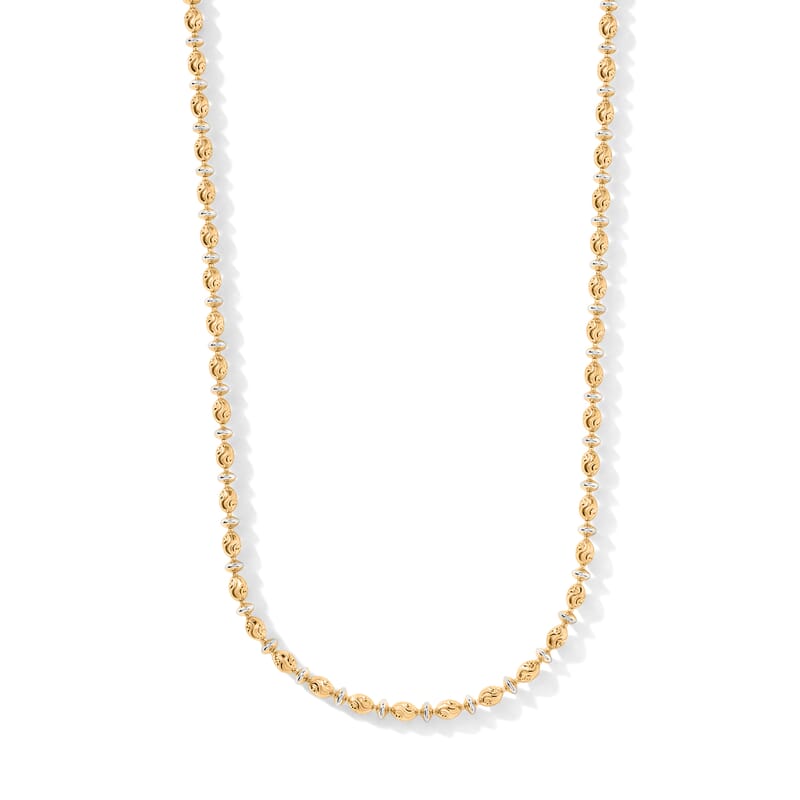 Italian 0.6mm Saturno Chain Necklace in 14K YG Over and Sterling Silver 13.40 Grams 18 Inches