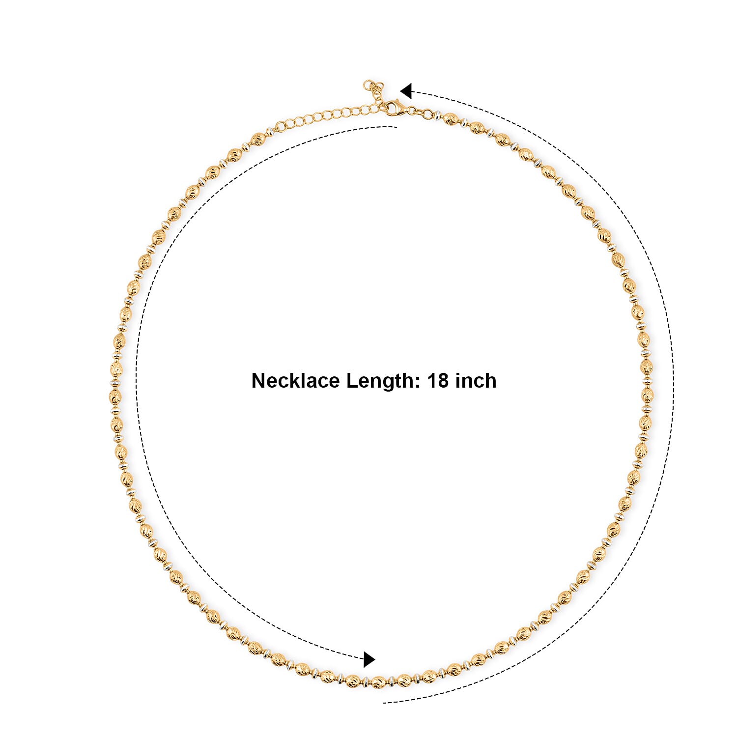 Italian 0.6mm Saturno Chain Necklace in 14K YG Over and Sterling Silver 13.40 Grams 18 Inches