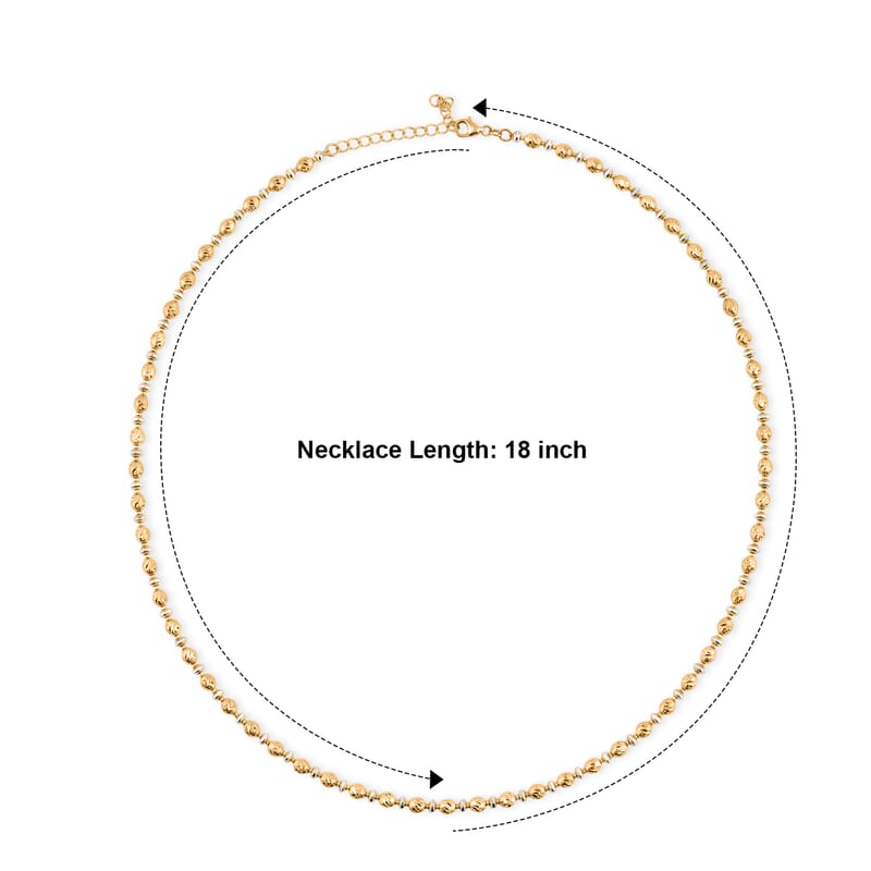 Italian 0.6mm Saturno Chain Necklace in 14K YG Over and Sterling Silver 13.40 Grams 18 Inches