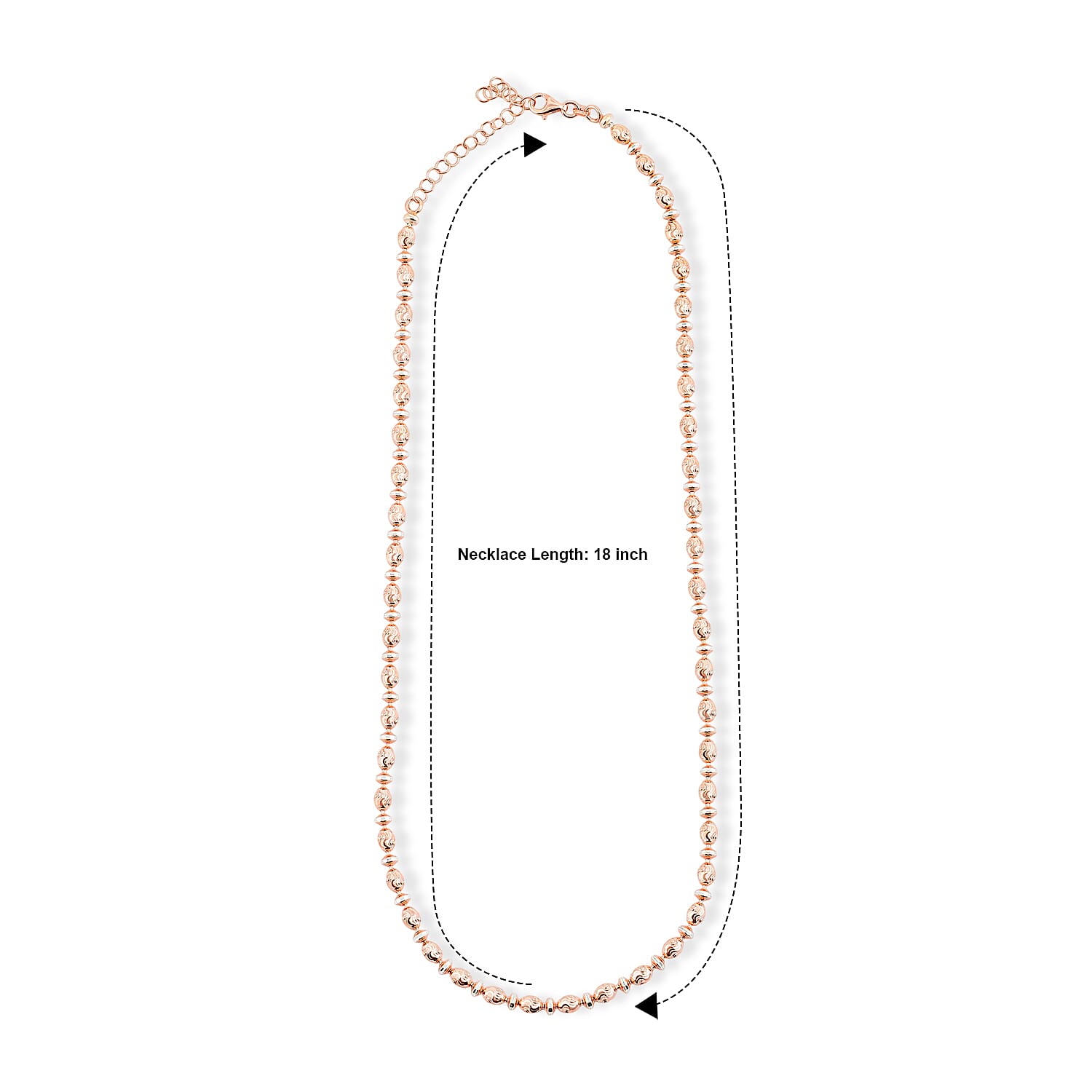 Italian 0.6mm Saturno Chain Necklace in 14K RG Over and Sterling Silver 13.40 Grams 18 Inches