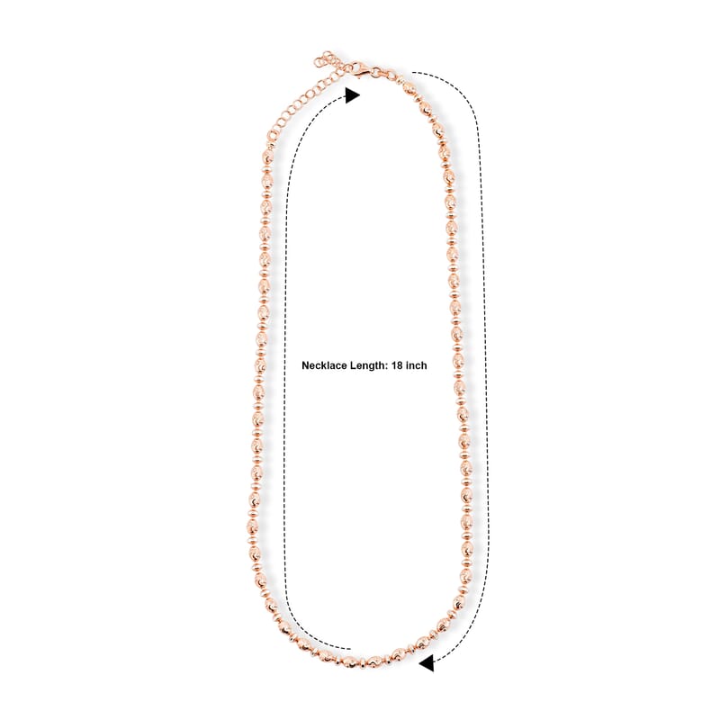 Italian 0.6mm Saturno Chain Necklace in 14K RG Over and Sterling Silver 13.40 Grams 18 Inches