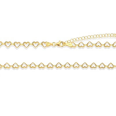 0.6mm Arte Cuore Chain Necklace in 14K YG Over Sterling Silver 4.65 Grams 18 Inches