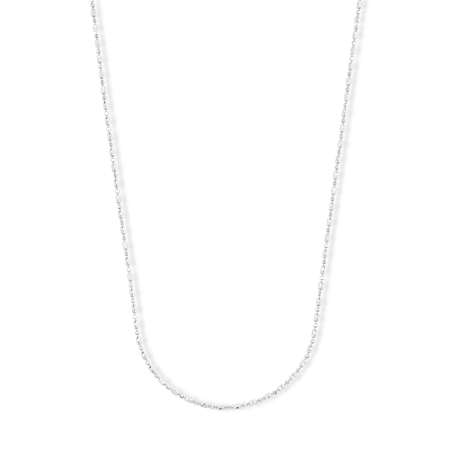 0.4mm CPSL/DC Typhoon Chain Necklace in Rhodium Over Sterling Silver 5.95 Grams 18 Inches