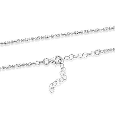0.4mm CPSL/DC Typhoon Chain Necklace in Rhodium Over Sterling Silver 5.95 Grams 18 Inches