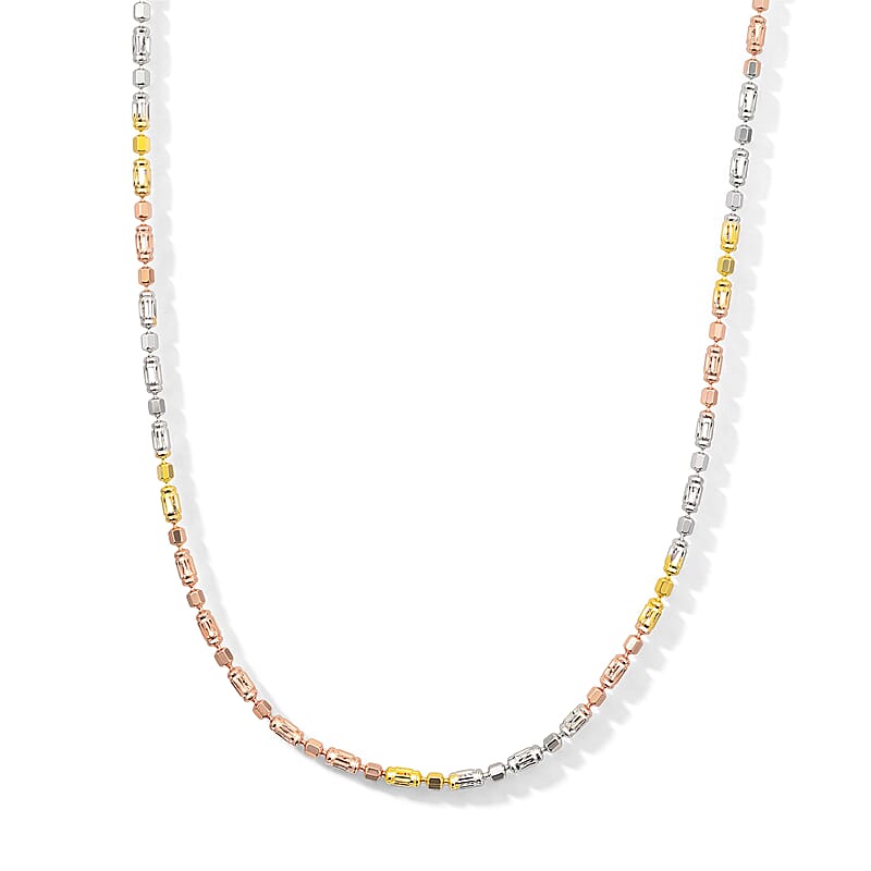 Italian 1.2mm CPSL/DC Typhoon Chain Necklace in 14K YRG Over and Sterling Silver 10.70 Grams 18 Inches