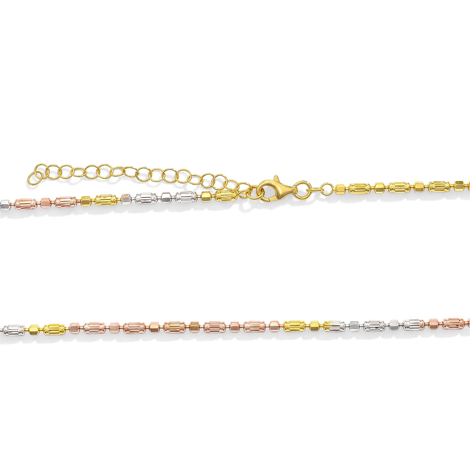 Italian 1.2mm CPSL/DC Typhoon Chain Necklace in 14K YRG Over and Sterling Silver 10.70 Grams 18 Inches