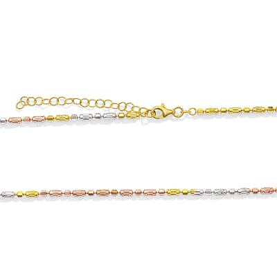 Italian 1.2mm CPSL/DC Typhoon Chain Necklace in 14K YRG Over and Sterling Silver 10.70 Grams 18 Inches