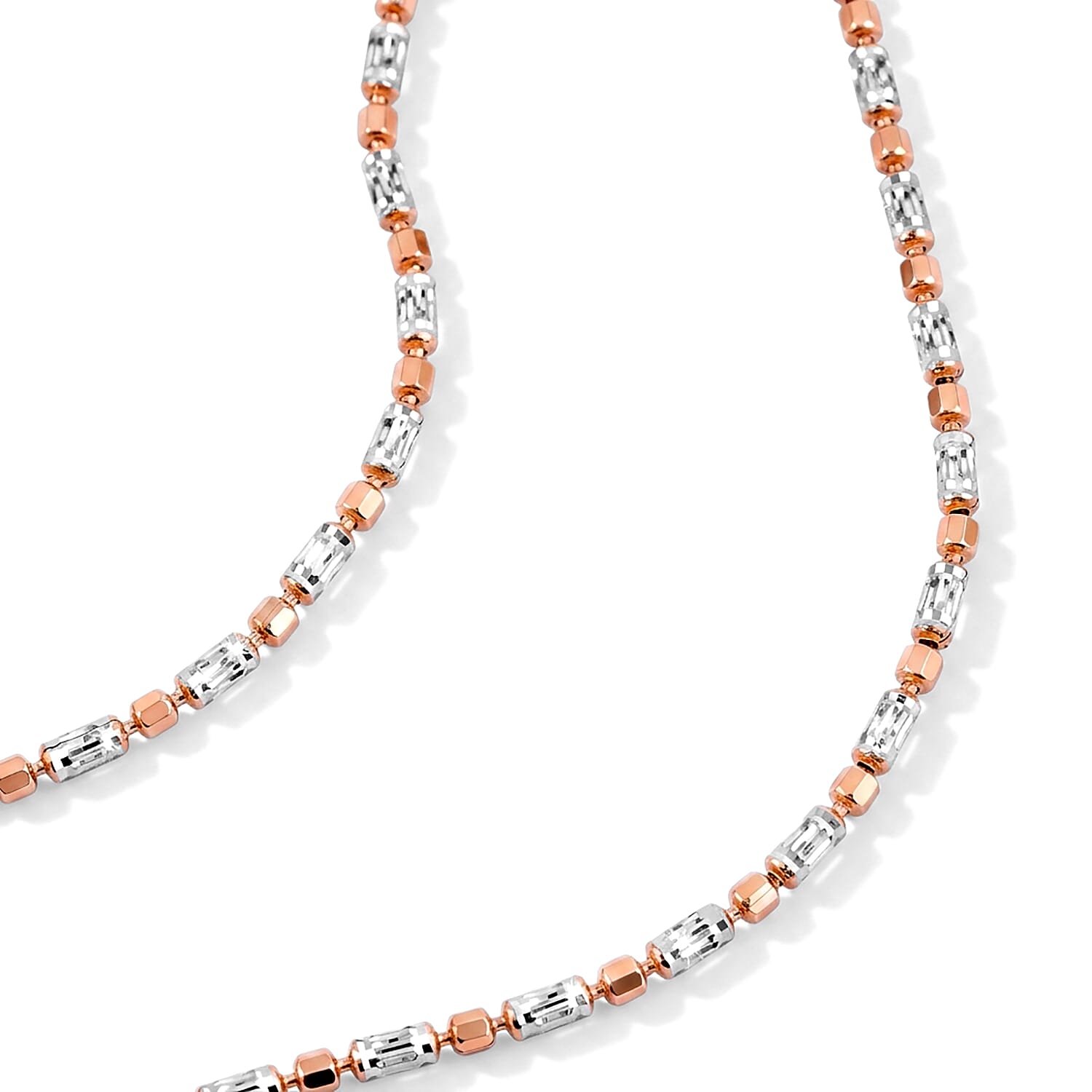 1.2mm CPSL/DC Typhoon Chain Necklace in 14K RG Over and Sterling Silver 10.70 Grams 18 Inches