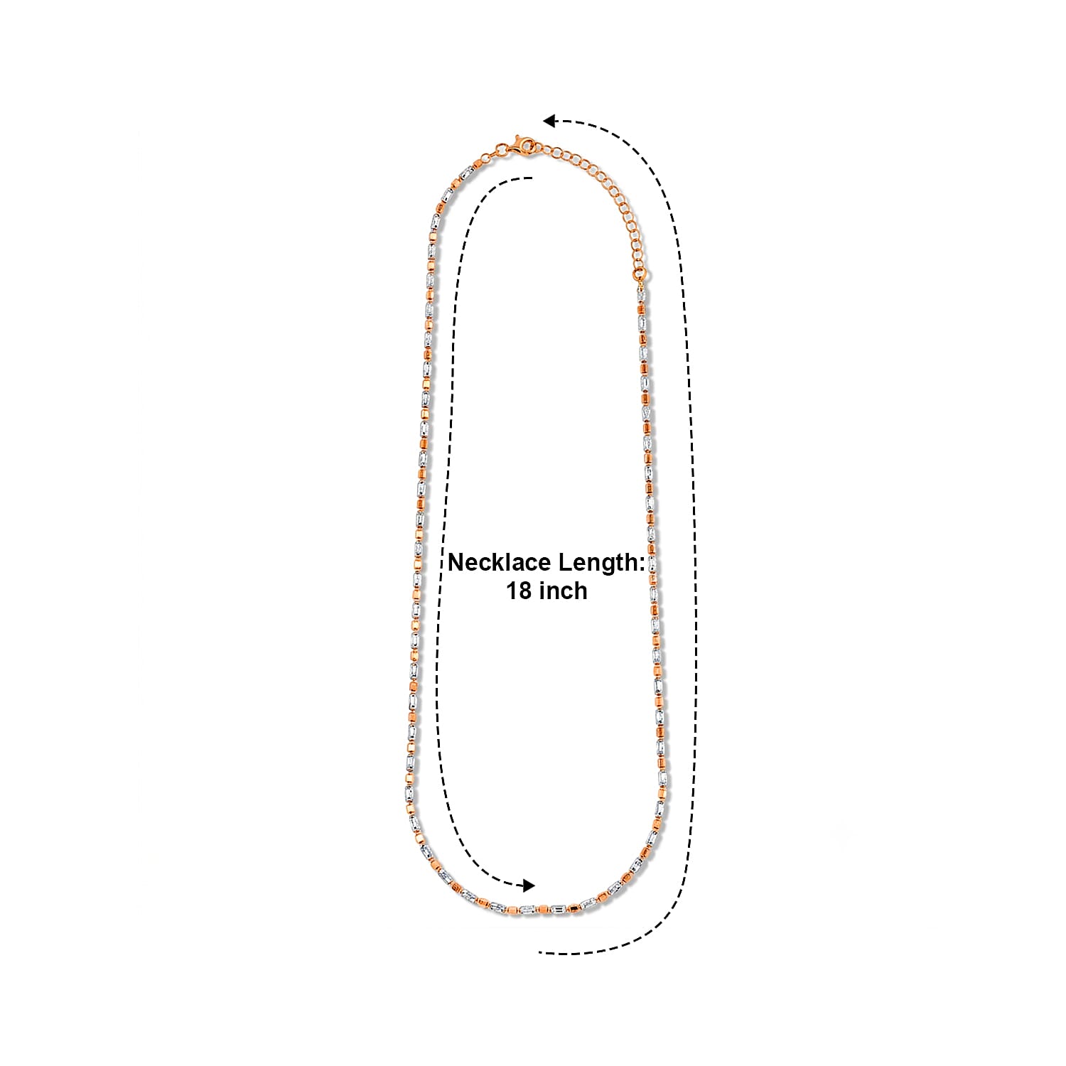 1.2mm CPSL/DC Typhoon Chain Necklace in 14K RG Over and Sterling Silver 10.70 Grams 18 Inches