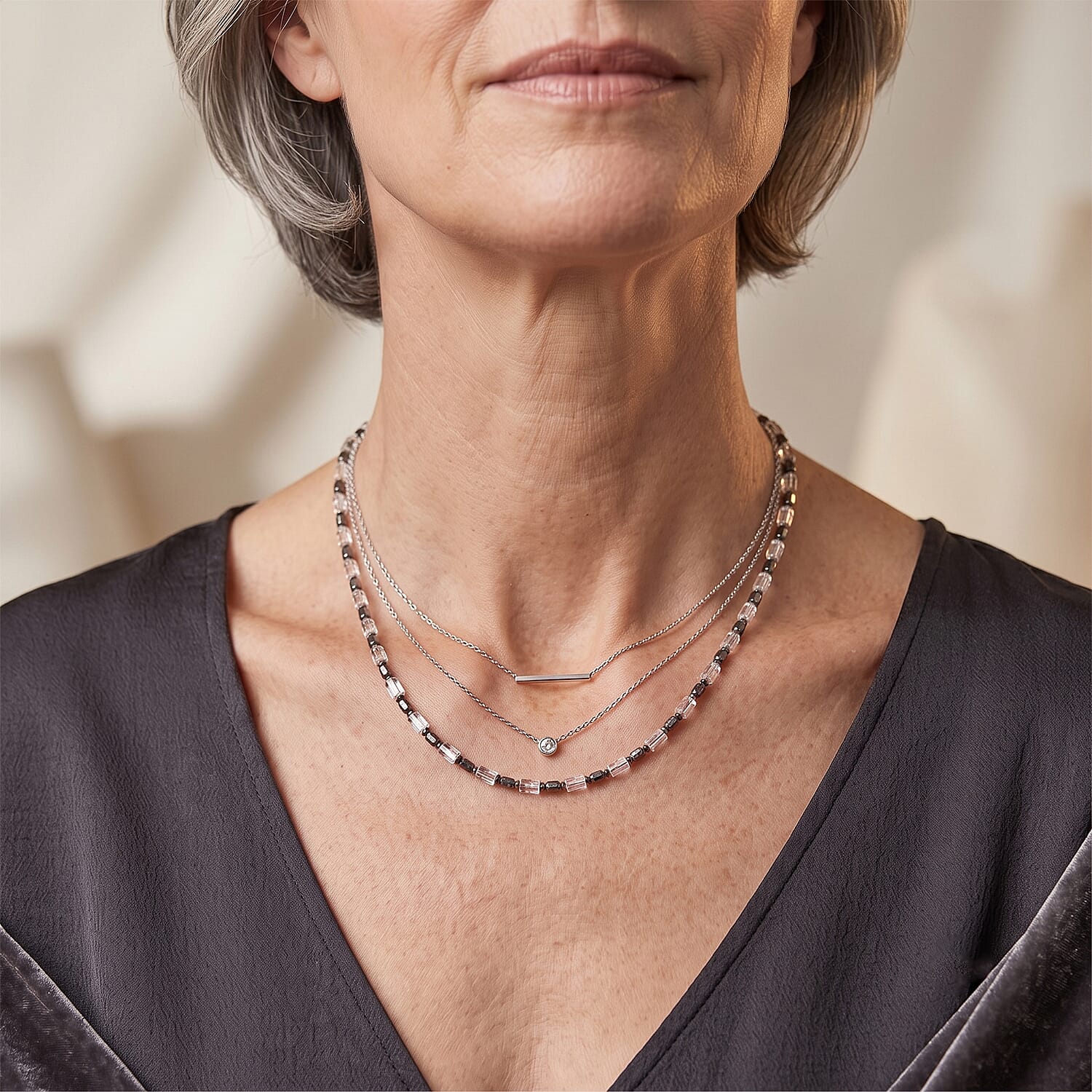 Italian 1.2mm CPSL/DC Typhoon Chain Necklace in Black Rhodium and Sterling Silver 10.70 Grams 18 Inches