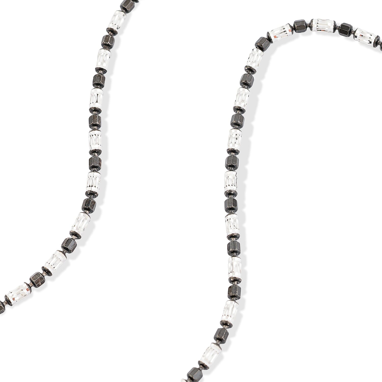 Italian 1.2mm CPSL/DC Typhoon Chain Necklace in Black Rhodium and Sterling Silver 10.70 Grams 18 Inches