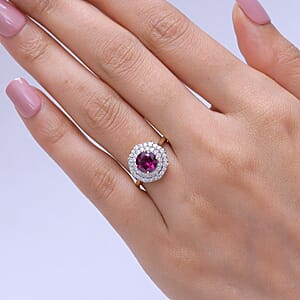 Certified & Appraised AAA Radiant Ember Garnet and Luxuriant Lab Grown Diamond G-H SI 2.00 ctw Ring in 10K Yellow Gold (Size 10.0)