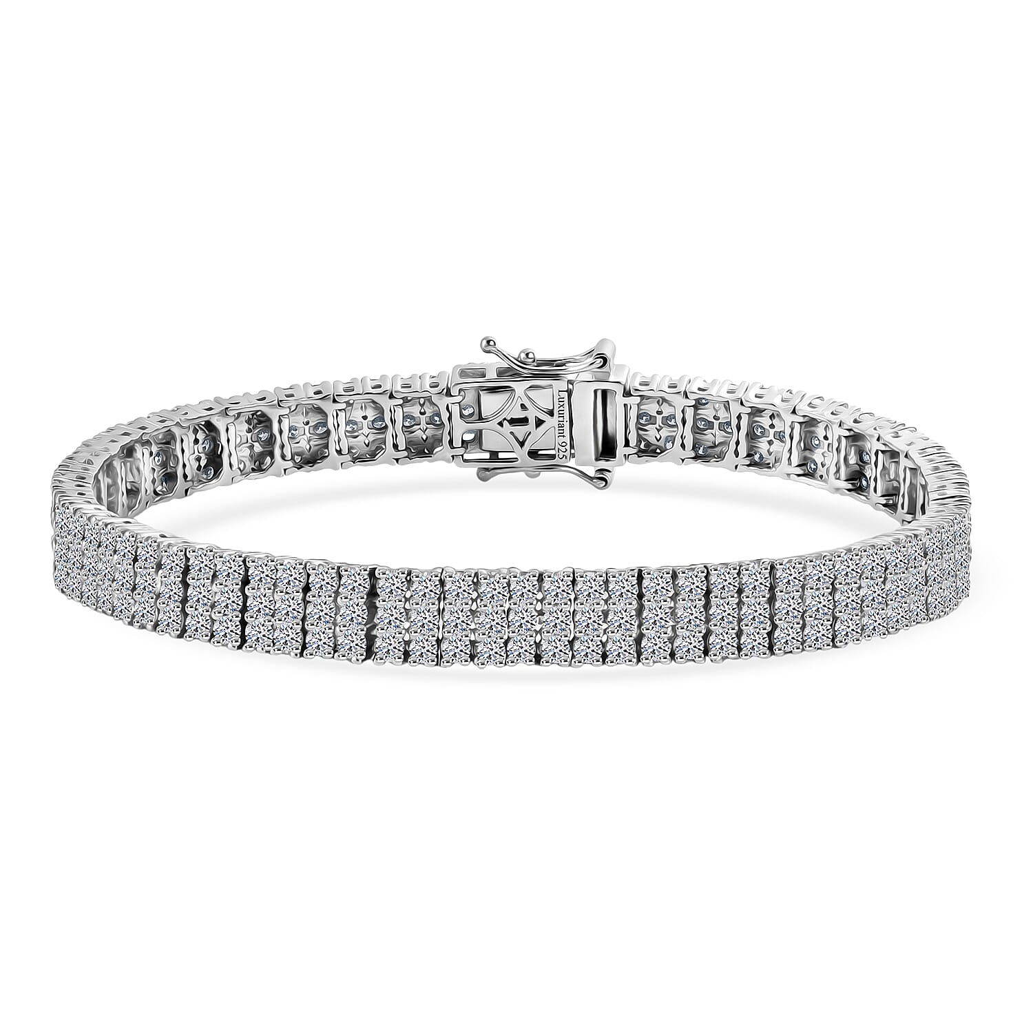 Luxuriant Lab Grown Diamond G-H SI 11.00 ctw Bracelet in Rhodium Over Sterling Silver (7.50 In)
