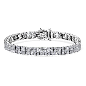 Luxuriant Lab Grown Diamond G-H SI 11.00 ctw Bracelet in Rhodium Over Sterling Silver (7.50 In)