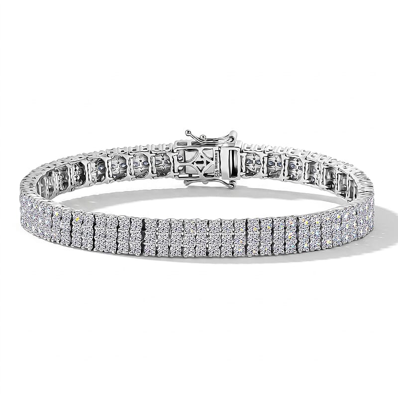 Luxuriant Lab Grown Diamond G-H SI 11.00 ctw Bracelet in Rhodium Over Sterling Silver (7.50 In)