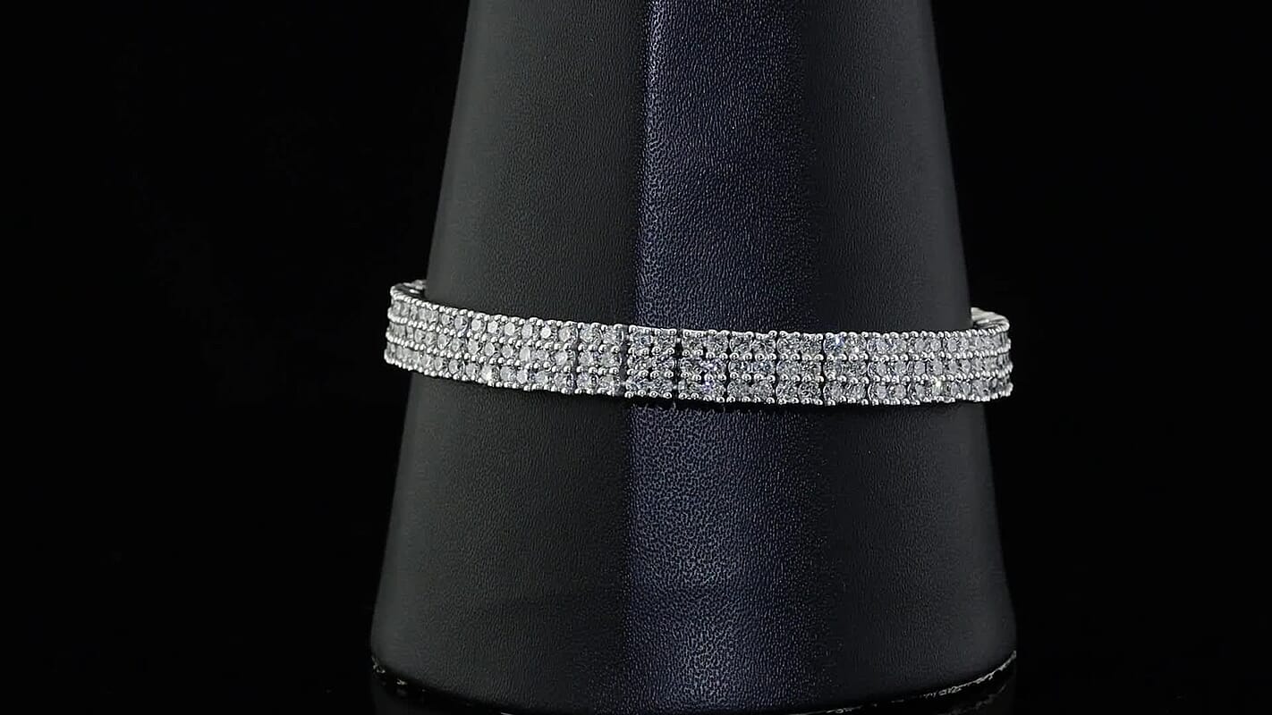 Luxuriant Lab Grown Diamond G-H SI 11.00 ctw Bracelet in Rhodium Over Sterling Silver (7.50 In)