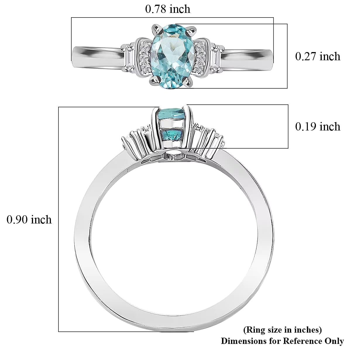 D'Joy Premium Cambodian Blue Zircon and Moissanite Ring in 18K Vermeil Rose Gold Over Sterling Silver (Size 10.0) 0.85 ctw image number 5