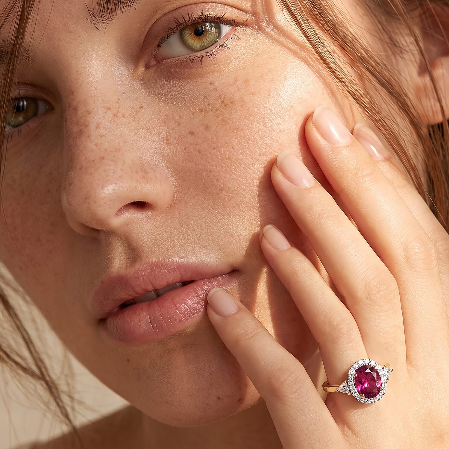 Certified & Appraised AAA Usambara Color Change Garnet and Luxuriant Lab Grown Diamond G-H SI 4.00 ctw Ring in 10K Yellow Gold (Size 10.0)