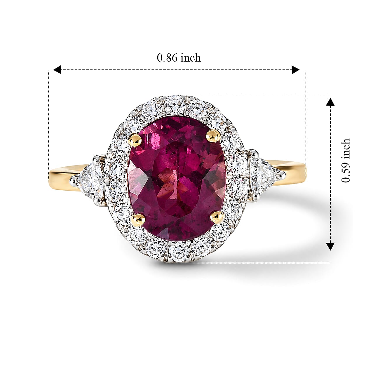 Certified & Appraised AAA Usambara Color Change Garnet and Luxuriant Lab Grown Diamond G-H SI 4.00 ctw Ring in 10K Yellow Gold (Size 10.0)