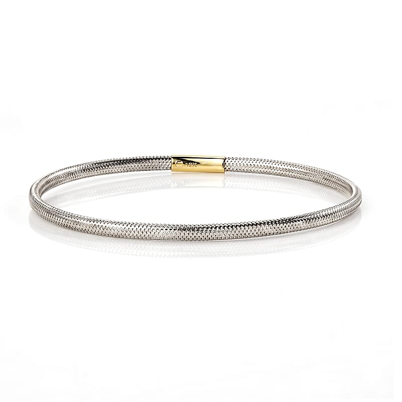 Mesh Stretch Bangle Bracelet in 18K Yellow Gold (7.25 In) 1.10 Grams