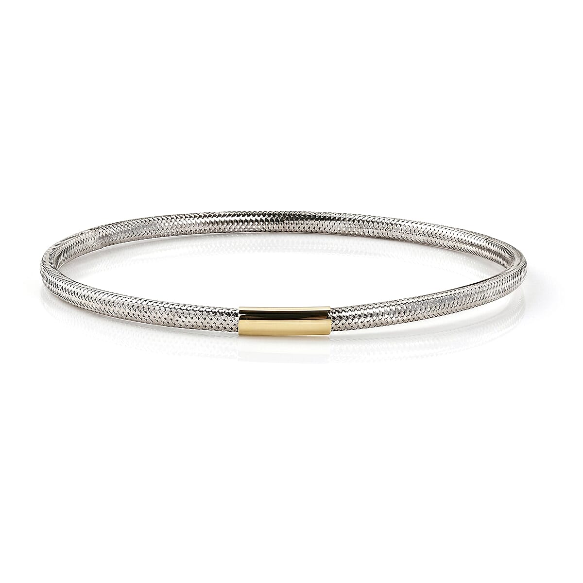 Mesh Stretch Bangle Bracelet in 18K Yellow Gold (7.25 In) 1.10 Grams image number 4