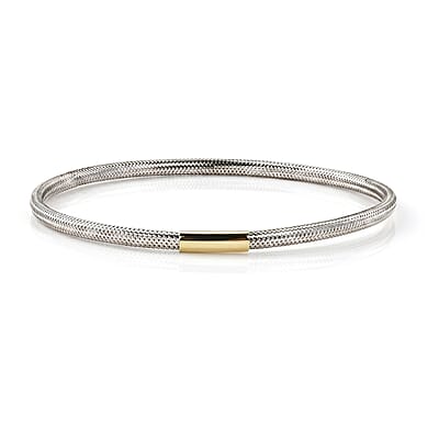 Mesh Stretch Bangle Bracelet in 18K Yellow Gold (7.25 In) 1.10 Grams