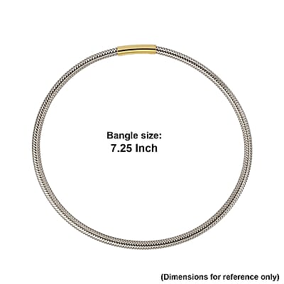 Mesh Stretch Bangle Bracelet in 18K Yellow Gold (7.25 In) 1.10 Grams