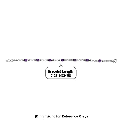EverTrue African Amethyst 2.75 ctw Bracelet in Stainless Steel (7.25 In)