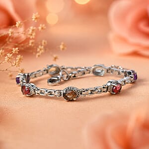 EverTrue Multi Gemstone 3.50 ctw Bracelet in Stainless Steel (7.25 In)