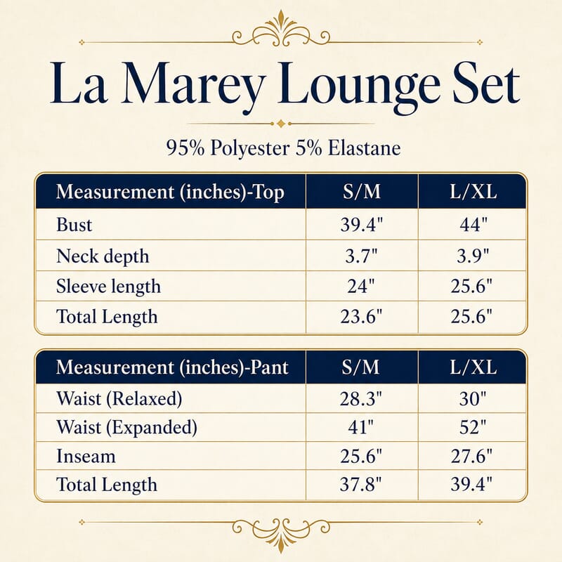 La Marey Black 2 Piece Lounge Set-L/XL