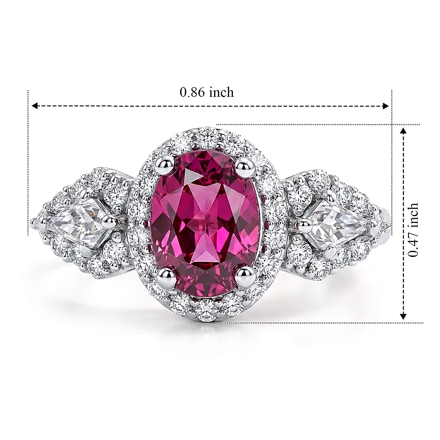D'Joy Premium Usambara Color Change Garnet and Moissanite 2.27 ctw Ring in Rhodium Over Sterling Silver (Size 6.0)