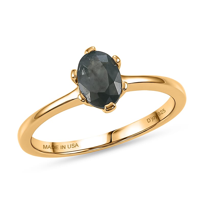 D'Joy Narsipatnam Alexandrite 0.90 ctw Solitaire Ring in 18K Vermeil Yellow Gold Over Sterling Silver (Size 6.0)