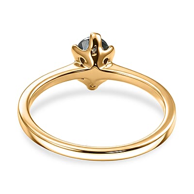 D'Joy Narsipatnam Alexandrite 0.90 ctw Solitaire Ring in 18K Vermeil Yellow Gold Over Sterling Silver (Size 6.0)