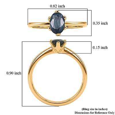 D'Joy Narsipatnam Alexandrite 0.90 ctw Solitaire Ring in 18K Vermeil Yellow Gold Over Sterling Silver (Size 6.0)