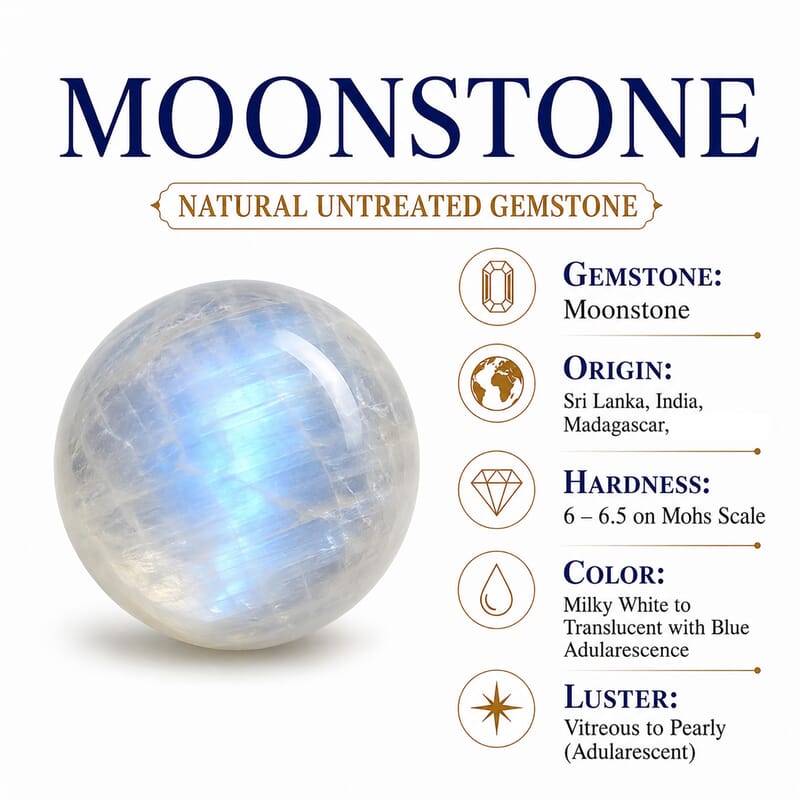 D'Joy Rainbow Moonstone 1.70 ctw Ring in Rhodium Over Sterling Silver (Size 9.0)
