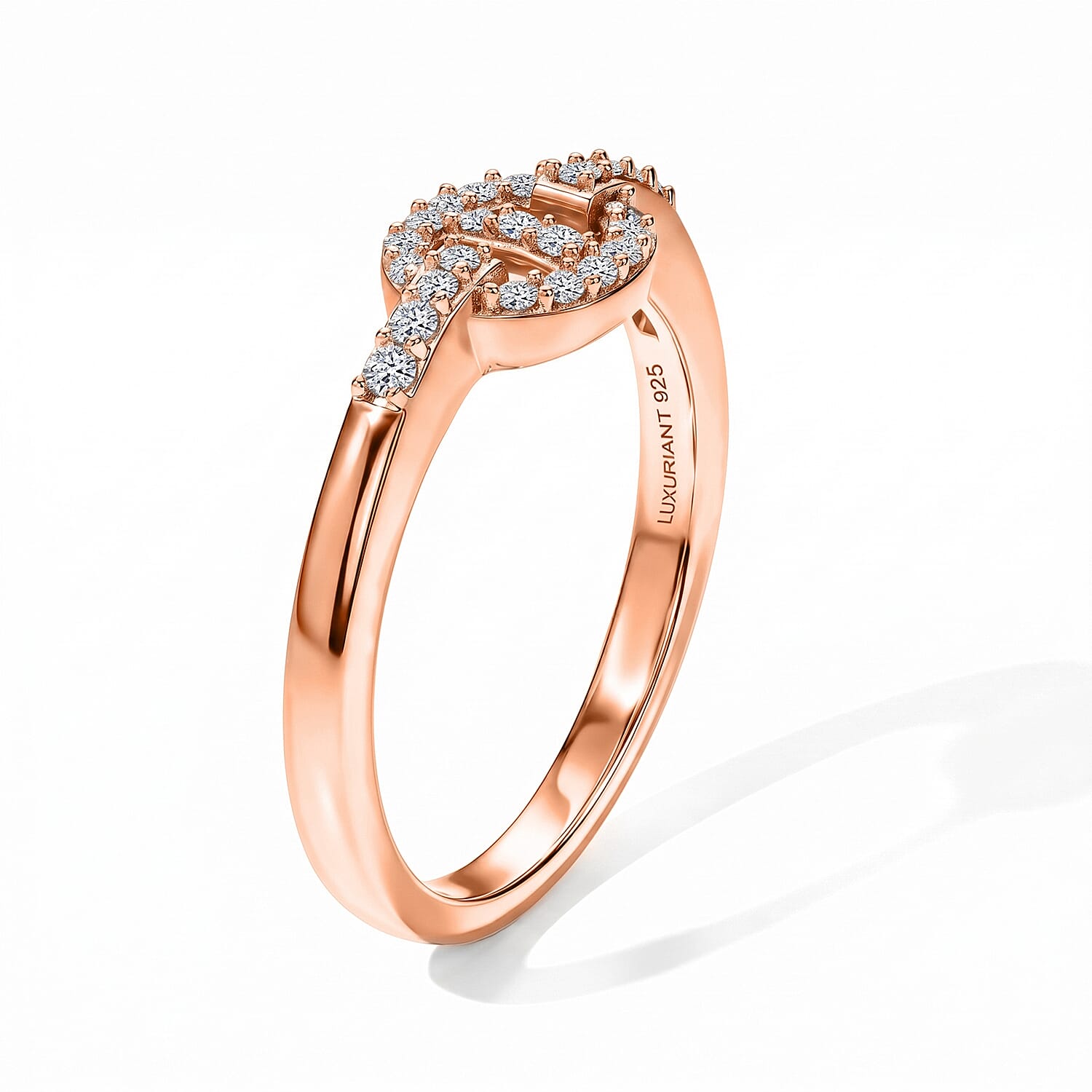Luxuriant Lab Grown Diamond G-H SI 0.20 ctw Ring in 18K Vermeil Rose Gold Over Sterling Silver (Size 5.0)