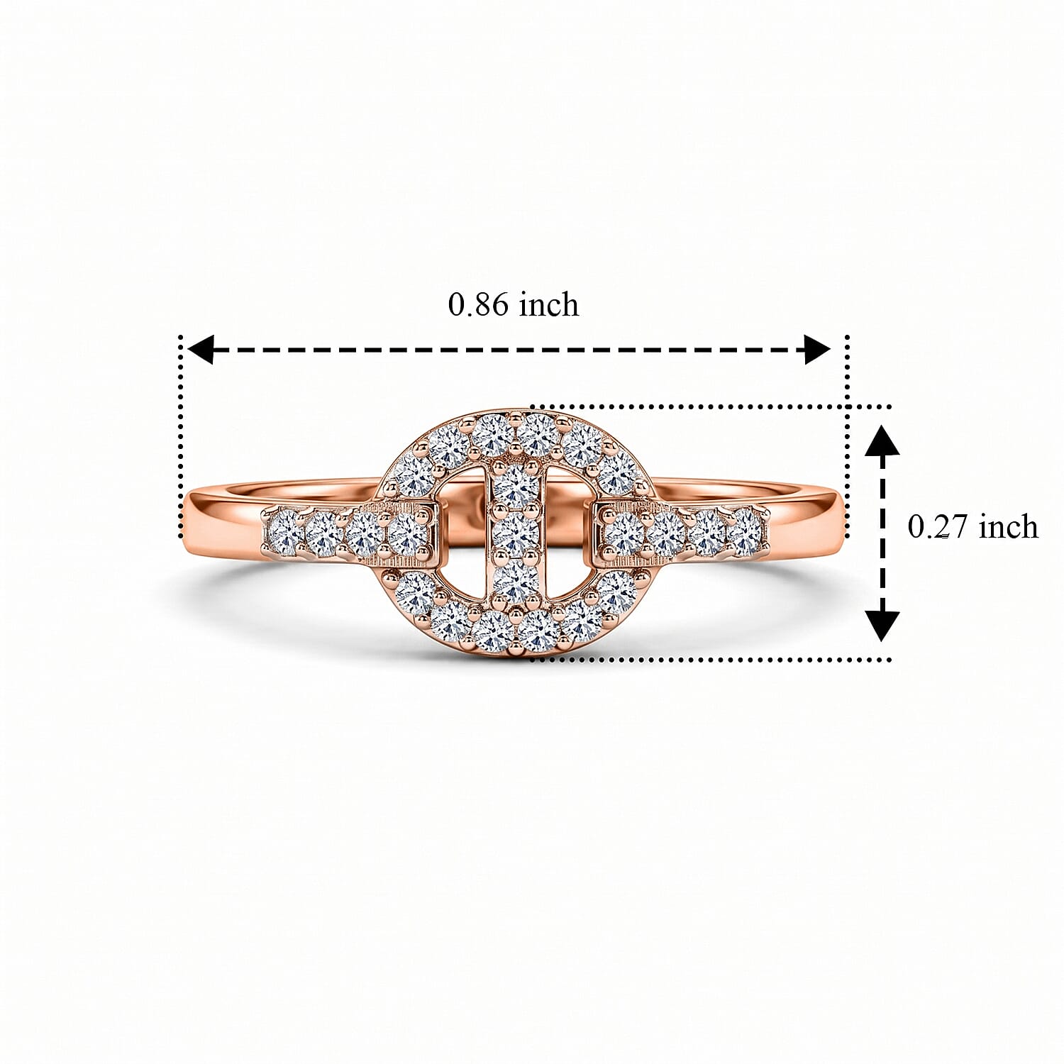 Luxuriant Lab Grown Diamond G-H SI 0.20 ctw Ring in 18K Vermeil Rose Gold Over Sterling Silver (Size 5.0)