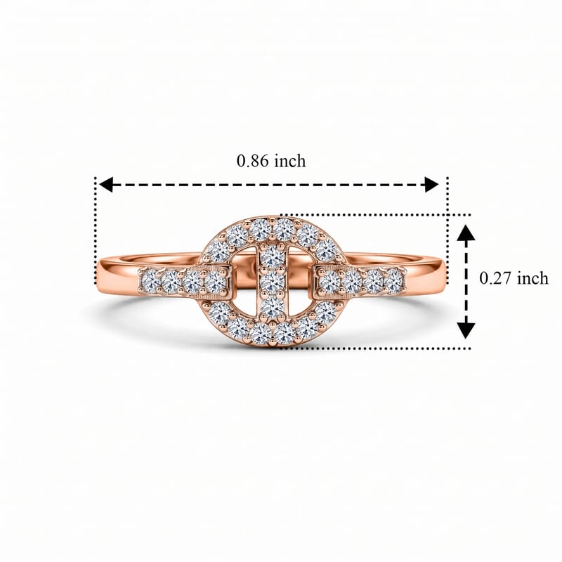 Luxuriant Lab Grown Diamond G-H SI 0.20 ctw Ring in 18K Vermeil Rose Gold Over Sterling Silver (Size 5.0)