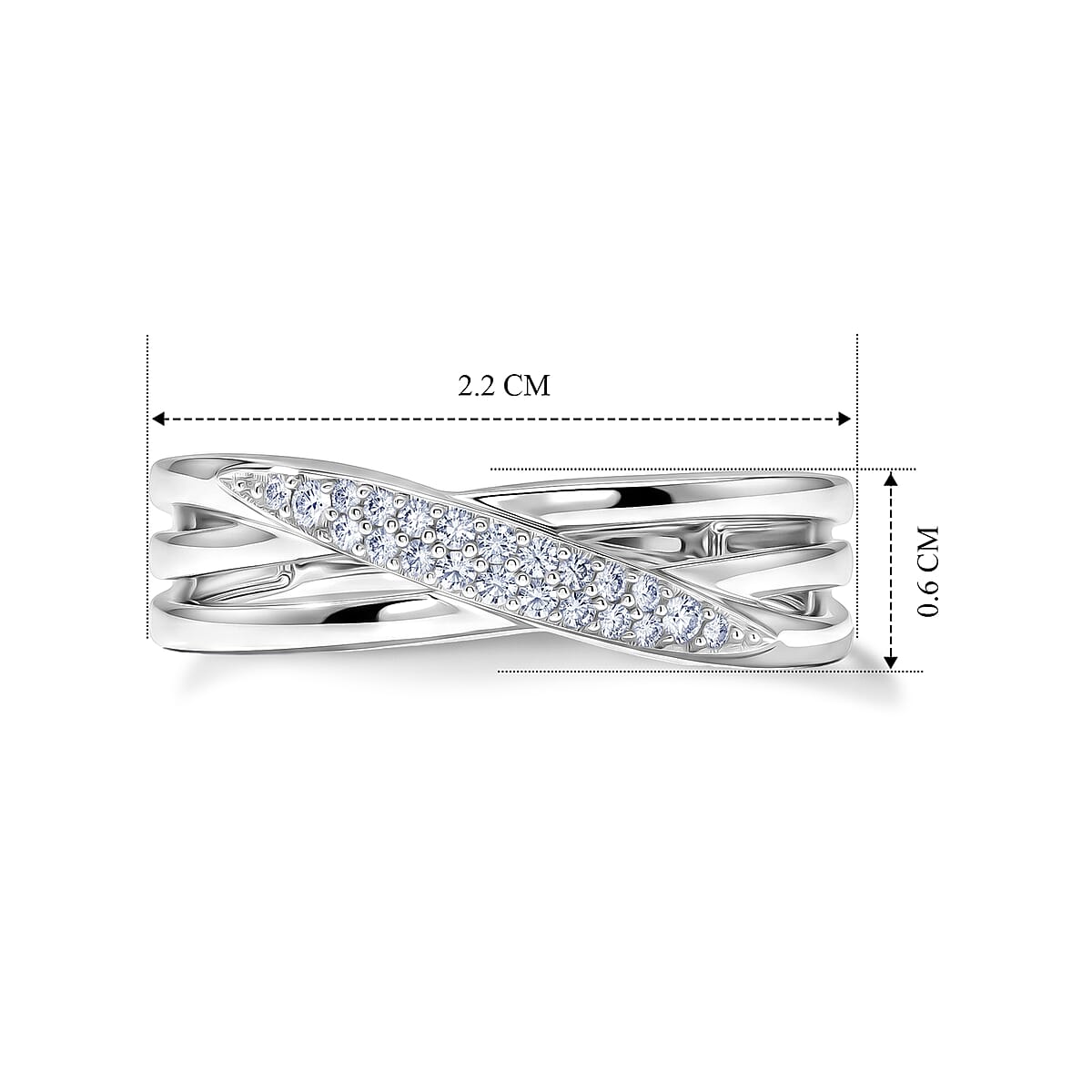 EverTrue Diamond Twisted Radiance Ring in Platinum Bond (Size 10.0) 0.10 ctw image number 4