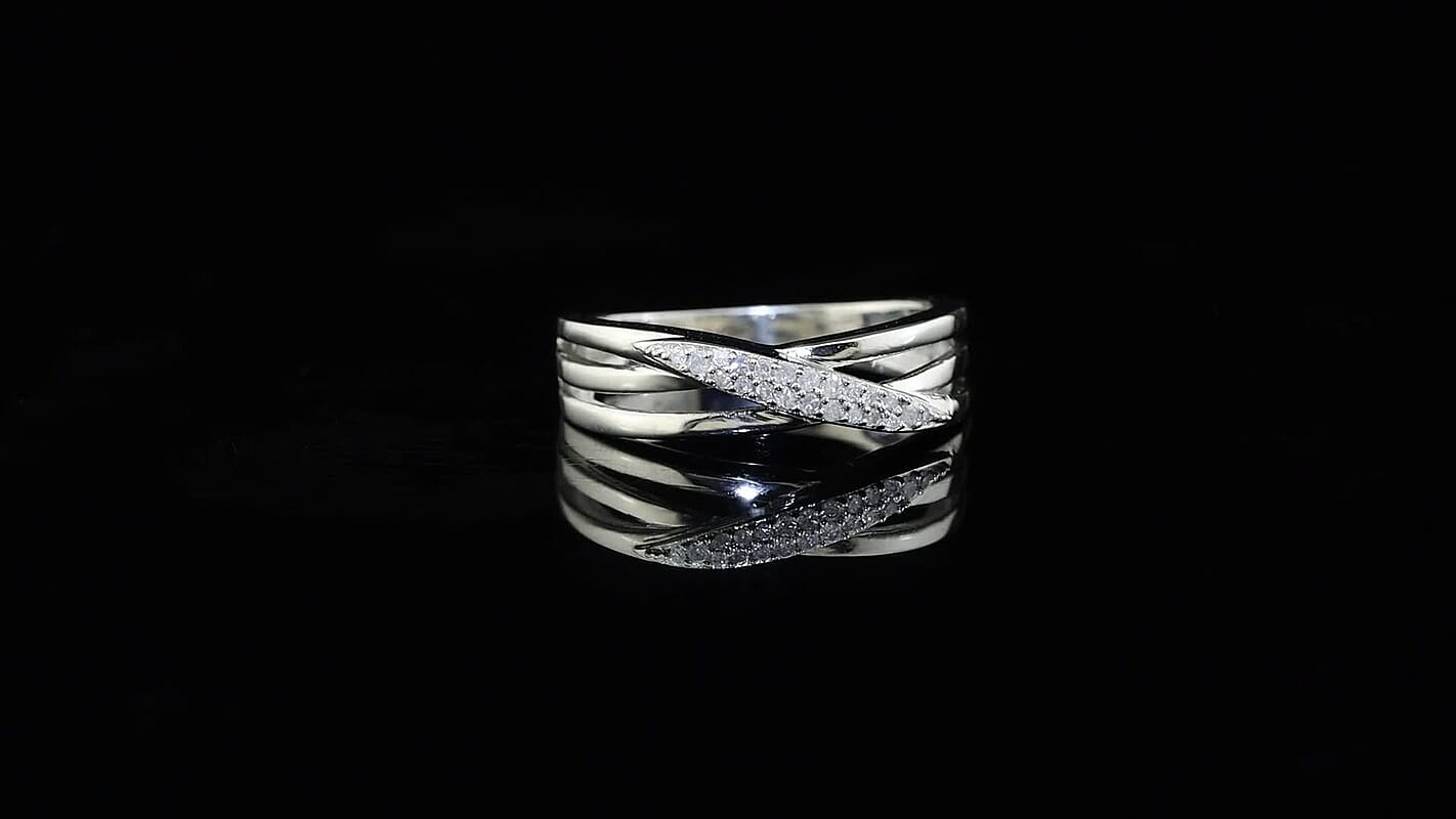 EverTrue Diamond Twisted Radiance Ring in Platinum Bond (Size 10.0) 0.10 ctw