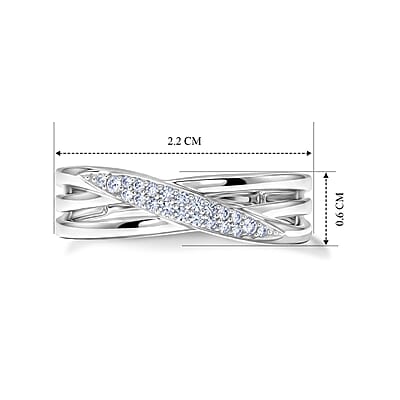 EverTrue Diamond 0.10 ctw Twisted Radiance Ring in Platinum Bond (Size 5.0)